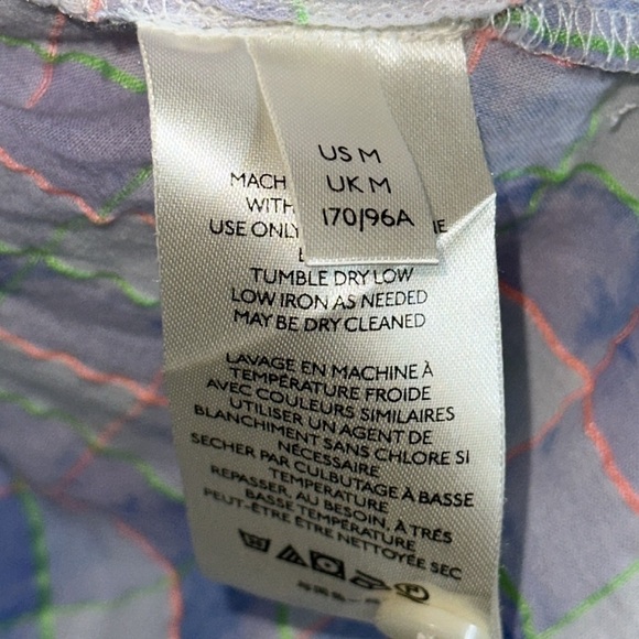 Anthropologie Blue Plaid Long Sleeve Button Down Sz. M - Picture 7 of 7